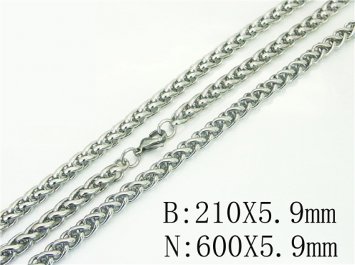 HY Wholesale Stainless Steel 316L Necklaces Bracelets Sets-HY40S0553NL