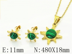 HY Wholesale Jewelry 316L Stainless Steel Earrings Necklace Jewelry Set-HY43S0024ND