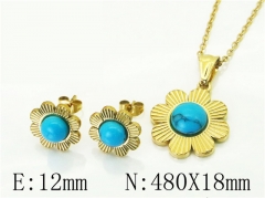 HY Wholesale Jewelry 316L Stainless Steel Earrings Necklace Jewelry Set-HY43S0030NE