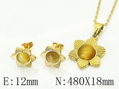 HY Wholesale Jewelry 316L Stainless Steel Earrings Necklace Jewelry Set-HY43S0036NV