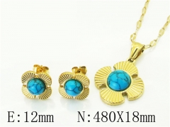 HY Wholesale Jewelry 316L Stainless Steel Earrings Necklace Jewelry Set-HY43S0033NW