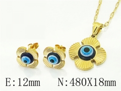 HY Wholesale Jewelry 316L Stainless Steel Earrings Necklace Jewelry Set-HY43S0031NW