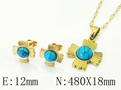 HY Wholesale Jewelry 316L Stainless Steel Earrings Necklace Jewelry Set-HY43S0043NW