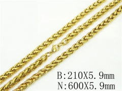 HY Wholesale Stainless Steel 316L Necklaces Bracelets Sets-HY40S0554HKL