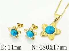 HY Wholesale Jewelry 316L Stainless Steel Earrings Necklace Jewelry Set-HY43S0039ND