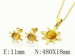 HY Wholesale Jewelry 316L Stainless Steel Earrings Necklace Jewelry Set-HY43S0027NY