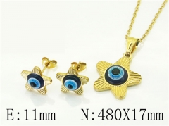 HY Wholesale Jewelry 316L Stainless Steel Earrings Necklace Jewelry Set-HY43S0037NX