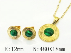 HY Wholesale Jewelry 316L Stainless Steel Earrings Necklace Jewelry Set-HY43S0017NX