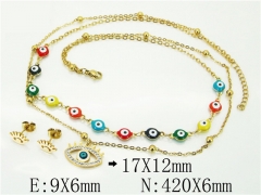 HY Wholesale Jewelry 316L Stainless Steel Earrings Necklace Jewelry Set-HY24S0080HKE