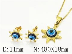 HY Wholesale Jewelry 316L Stainless Steel Earrings Necklace Jewelry Set-HY43S0025NG