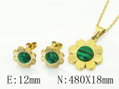 HY Wholesale Jewelry 316L Stainless Steel Earrings Necklace Jewelry Set-HY43S0029NR