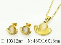 HY Wholesale Jewelry 316L Stainless Steel Earrings Necklace Jewelry Set-HY43S0014NW