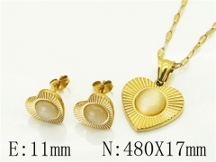 HY Wholesale Jewelry 316L Stainless Steel Earrings Necklace Jewelry Set-HY43S0021NQ