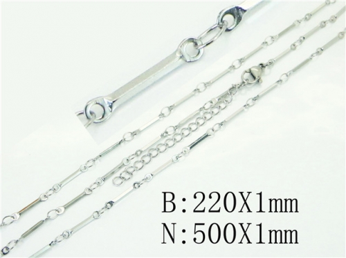 HY Wholesale Stainless Steel 316L Necklaces Bracelets Sets-HY70S0552TLL