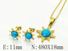 HY Wholesale Jewelry 316L Stainless Steel Earrings Necklace Jewelry Set-HY43S0026NU