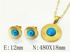 HY Wholesale Jewelry 316L Stainless Steel Earrings Necklace Jewelry Set-HY43S0018NC