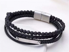HY Wholesale Leather Bracelets Jewelry Popular Leather Bracelets-HY0155B0849