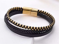 HY Wholesale Leather Bracelets Jewelry Popular Leather Bracelets-HY0155B0916