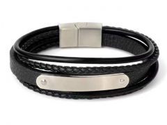 HY Wholesale Leather Bracelets Jewelry Popular Leather Bracelets-HY0155B1011
