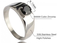 HY Wholesale Rings Jewelry 316L Stainless Steel Rings-HY0146R0325