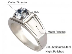 HY Wholesale Rings Jewelry 316L Stainless Steel Rings-HY0146R0303