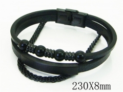 HY Wholesale Bracelets 316L Stainless Steel And Leather Jewelry Bracelets-HY91B0569IMQ