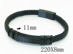 HY Wholesale Bracelets 316L Stainless Steel And Leather Jewelry Bracelets-HY91B0557IPQ