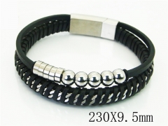 HY Wholesale Bracelets 316L Stainless Steel And Leather Jewelry Bracelets-HY91B0574JJC