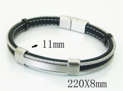 HY Wholesale Bracelets 316L Stainless Steel And Leather Jewelry Bracelets-HY91B0551ILC