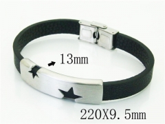 HY Wholesale Bracelets 316L Stainless Steel And Leather Jewelry Bracelets-HY91B0548HOU