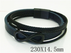 HY Wholesale Bracelets 316L Stainless Steel And Leather Jewelry Bracelets-HY91B0562IOC