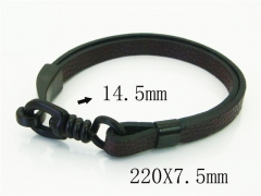 HY Wholesale Bracelets 316L Stainless Steel And Leather Jewelry Bracelets-HY91B0546ILB