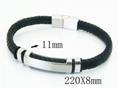 HY Wholesale Bracelets 316L Stainless Steel And Leather Jewelry Bracelets-HY91B0555INQ