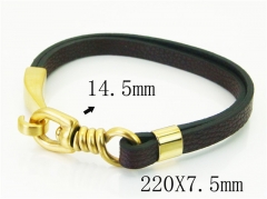 HY Wholesale Bracelets 316L Stainless Steel And Leather Jewelry Bracelets-HY91B0547ILV