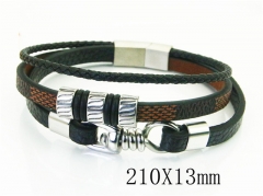HY Wholesale Bracelets 316L Stainless Steel And Leather Jewelry Bracelets-HY91B0579INR