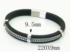HY Wholesale Bracelets 316L Stainless Steel And Leather Jewelry Bracelets-HY91B0553ILE