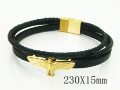 HY Wholesale Bracelets 316L Stainless Steel And Leather Jewelry Bracelets-HY91B0565IJE