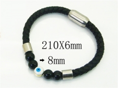 HY Wholesale Bracelets 316L Stainless Steel And Leather Jewelry Bracelets-HY62B0726HLC