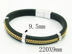 HY Wholesale Bracelets 316L Stainless Steel And Leather Jewelry Bracelets-HY91B0554INC