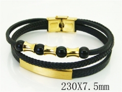 HY Wholesale Bracelets 316L Stainless Steel And Leather Jewelry Bracelets-HY91B0571IOD