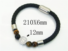 HY Wholesale Bracelets 316L Stainless Steel And Leather Jewelry Bracelets-HY62B0725HLV