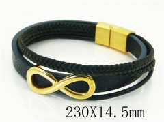 HY Wholesale Bracelets 316L Stainless Steel And Leather Jewelry Bracelets-HY91B0563IOG