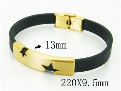 HY Wholesale Bracelets 316L Stainless Steel And Leather Jewelry Bracelets-HY91B0549IQQ