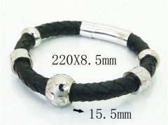 HY Wholesale Bracelets 316L Stainless Steel And Leather Jewelry Bracelets-HY91B0545IJS