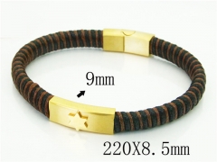 HY Wholesale Bracelets 316L Stainless Steel And Leather Jewelry Bracelets-HY91B0559JWW