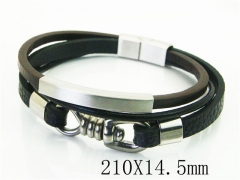 HY Wholesale Bracelets 316L Stainless Steel And Leather Jewelry Bracelets-HY91B0578INF
