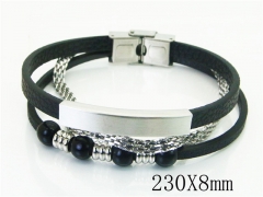 HY Wholesale Bracelets 316L Stainless Steel And Leather Jewelry Bracelets-HY91B0567IKQ