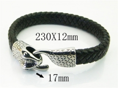 HY Wholesale Bracelets 316L Stainless Steel And Leather Jewelry Bracelets-HY62B0733HMQ