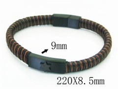 HY Wholesale Bracelets 316L Stainless Steel And Leather Jewelry Bracelets-HY91B0560JQQ