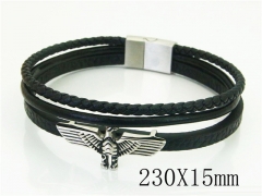 HY Wholesale Bracelets 316L Stainless Steel And Leather Jewelry Bracelets-HY91B0564IHR